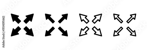 Fullscreen Icon vector illustration. Expand to full screen sign and symbol. Arrows symbol