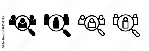 Hiring icon vector illustration. Search job vacancy sign and symbol. Human resources concept. Recruitment