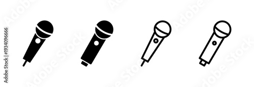 Microphone icon vector illustration. karaoke sign and symbol