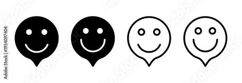 smile icon vector illustration. smile emoticon icon. feedback sign and symbol