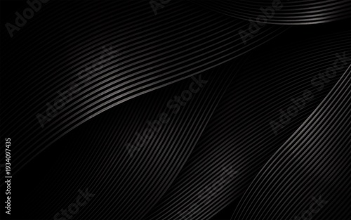 Dark Curving Metallic Lines Abstract