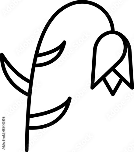 Snowdrop Flower Icon, Snowdrop Blossom Floral Line Icon, Snowdrop Spring Flower Minimal Design Symbol