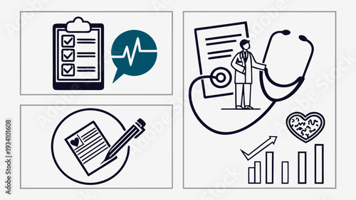 Healthcare professional analyzing patient data with modern medical tools