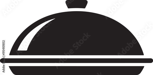 Black cloche dish with lid and handle serving dish