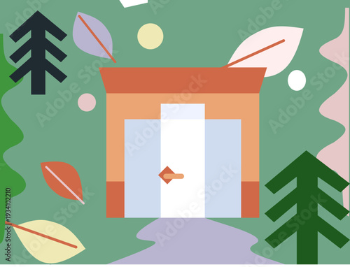 Entarnce to Centrum of a local activity illustration