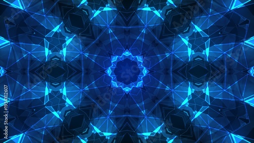 Blue Abstract Kaleidoscope Fractal