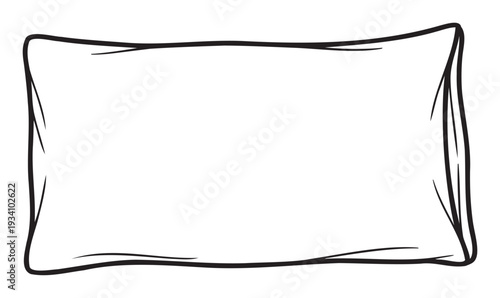 Simple hand drawn black outline rectangular frame with a soft irregular appearance, suitable for diverse graphic design elements, social media content, and text display.