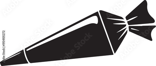 Black pastry bag with white highlights icing bag piping bag