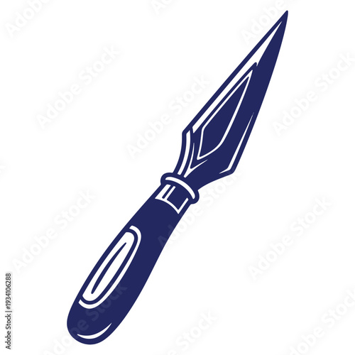 Stylized spear design on white background representing ancient weaponry and historical conflict with a vector illustration graphic