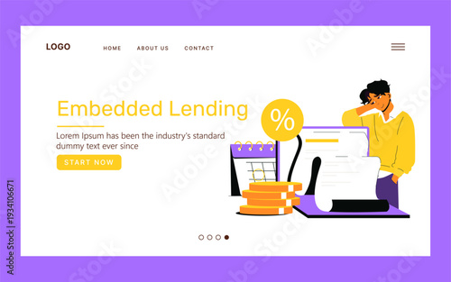 Vector Illustration of Embedded Lending Concept Scene