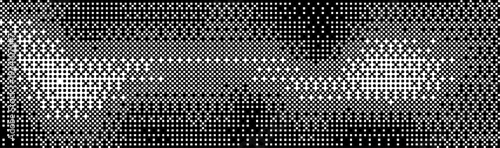 Bitmap pixel dither gradient with Y2K game effect and retro arcade gradation textures. Abstract 8-bit halftone for vintage video art or glitch designs, radial overlays, or infinite mosaic grids art.