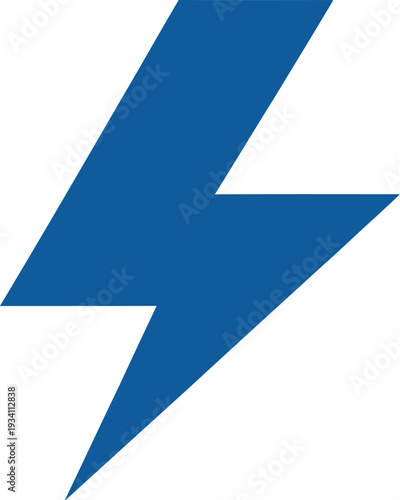 A cobalt blue lightning bolt symbol appears in a solid graphic illustration.