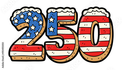 United States of America 250th Anniversary, USA Independence Day Festive Cake