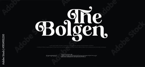 Elegant font, vintage type or luxury premium typeface, vector English royal alphabet. Classic typography in modern or old art deco style, serif letters for modern or retro poster font 
