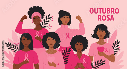 Outubro Rosa: Diverse Women's Solidarity & Empowerment for Breast Cancer Awareness Month