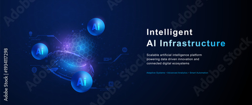 Artificial Intelligence Infrastructure and Digital Network Sphere Illustration