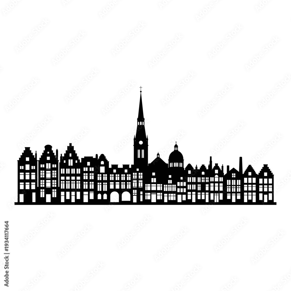 Fototapeta premium London skyline vector silhouette illustration
