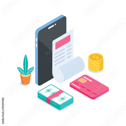 Modern isometric illustration of online payment, ready for premium use.