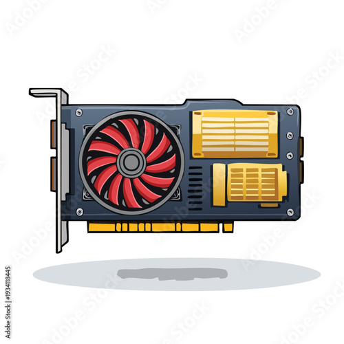 Graphic card illustration on white background