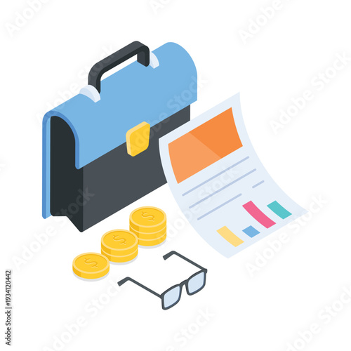 Well designed isometric illustration of business management.