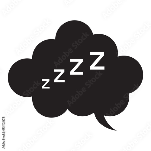 Sleep ZZZ speech Cloud icon. Resting and snoring vector symbols.
