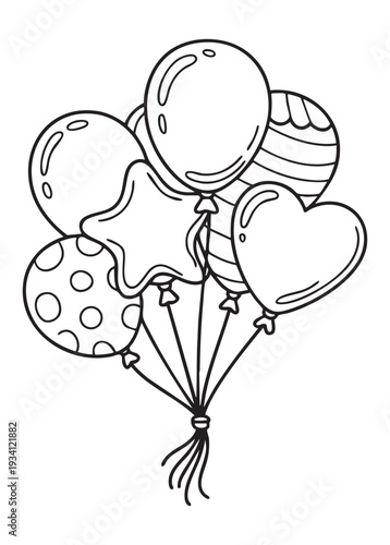 hand drawn vector illustration of speech bubbles. kids coloring page