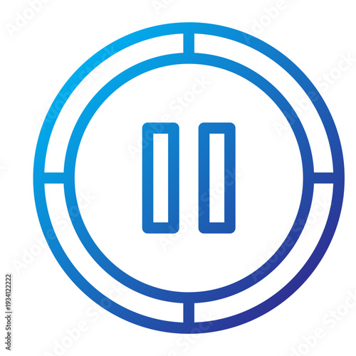 Pause Button Line Gradient Icon
