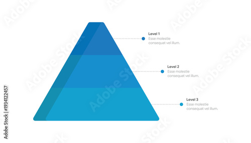 Three Level Pyramid Hierarchy Infographic Template For Business Strategy