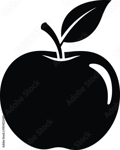 Vector illustration of stylized apple silhouette symbolizing fruit, health, nutrition, culture, tradition, and education