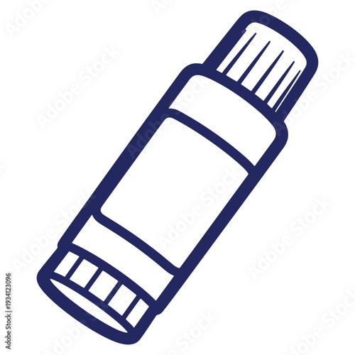 Glue stick illustration for creative projects and educational resources providing a simple design with clean lines and bold color