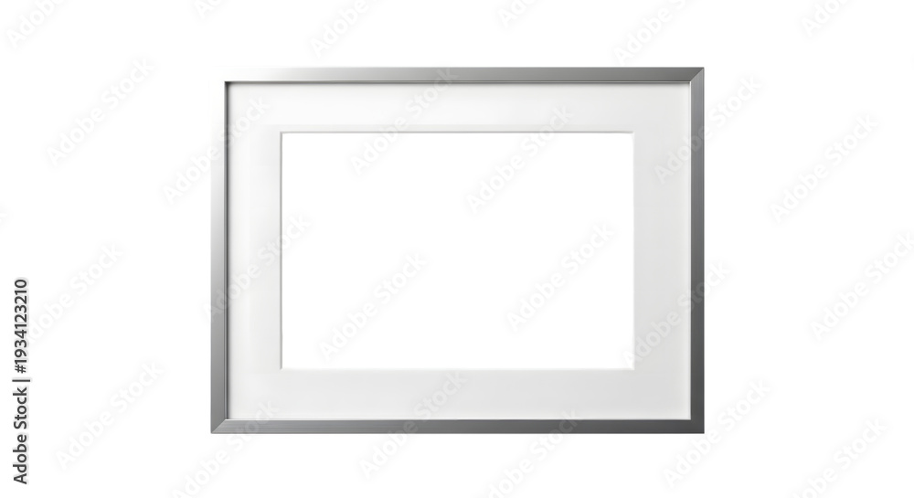 Fototapeta premium Minimalist empty picture frame against a plain background isolated on transparent background
