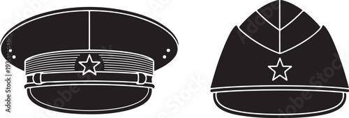 Police officer hats with stars