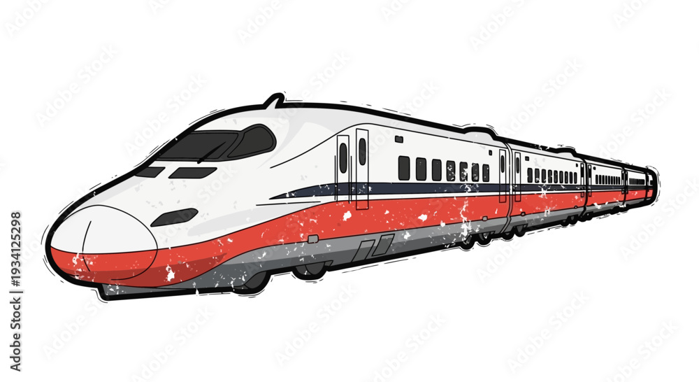 Fototapeta premium Modern High-Speed Train Illustration