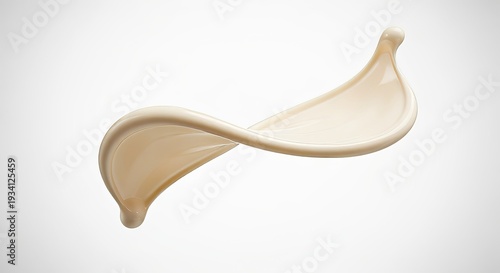 Captivating Curling Splash of Creamy Liquid in Motion, Abstract Fluid Swirl on Soft Background