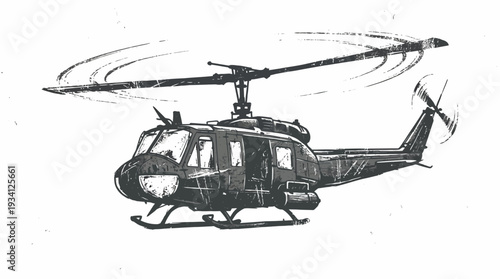 Vintage Helicopter Illustration