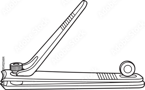 Black and white line of a nail clipper grooming personal care hygiene tool