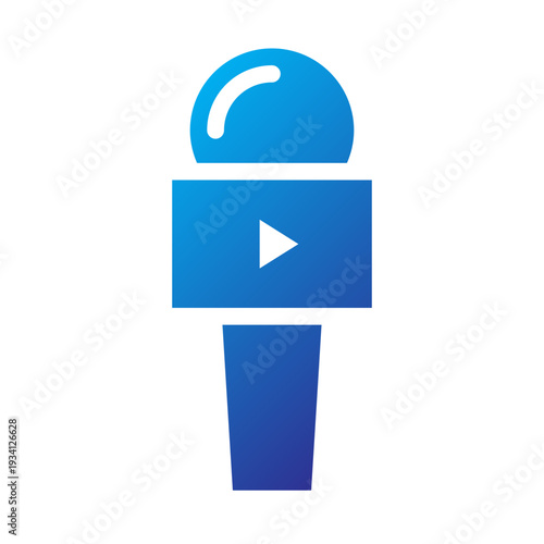 News Microphone Solid Gradient Icon