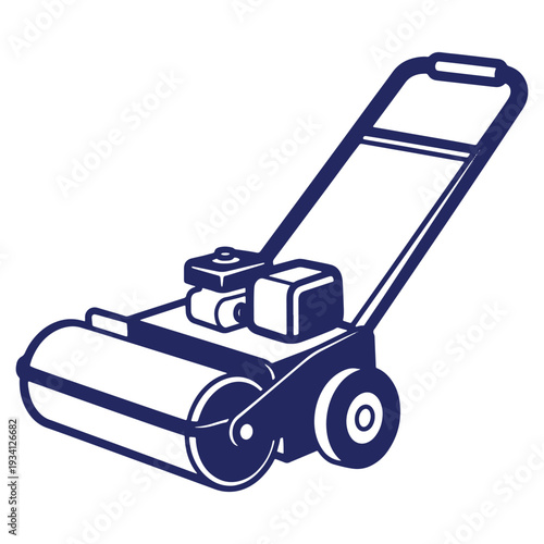 Lawn roller equipment vector illustration used in gardening and landscaping for smoothing the soil or newly sown grass in backyards and gardens