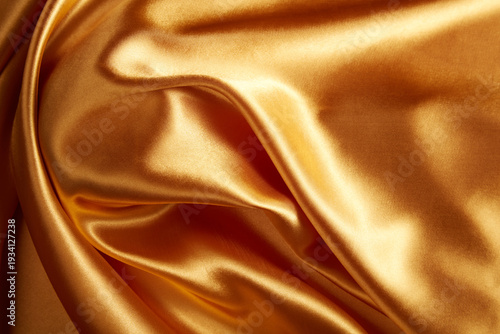 Golden Silk Fabric Texture with Elegant Folds