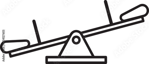 Black outline seesaw on white background playground balance game