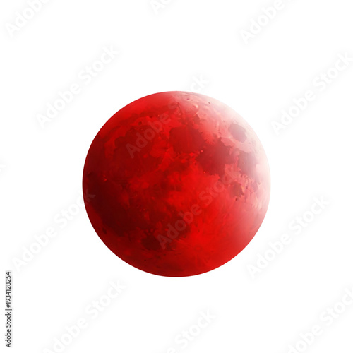 Gothic red moon silhouette vector for occult aesthetic