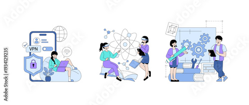Technology and Science Concepts Vector Illustration