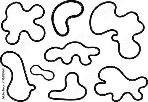 Set of 7 abstract shapes vector