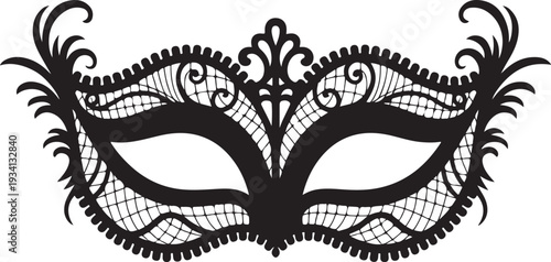 Black lace masquerade mask