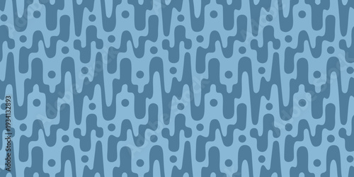 Abstract blue pattern featuring organic droplet and circular shapes