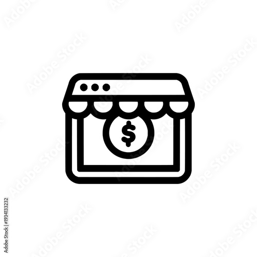 NFT marketplace icon. Digital asset store symbol. Crypto trading platform design. Vector illustration isolated on white background.