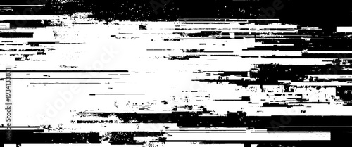 Black and white abstract digital noise texture with horizontal lines and static interference