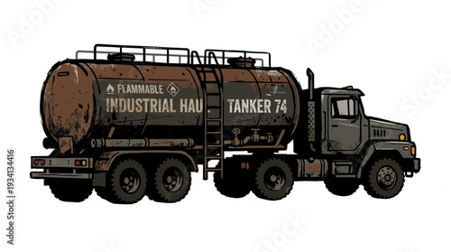 Rusted Industrial Tanker Truck illustration