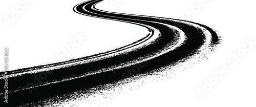 Vector white tire tracks tire tread grunge car wheel tire tread track black tire print