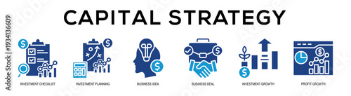 Glyphcolor - Capital Strategy web banner vector illustration concept